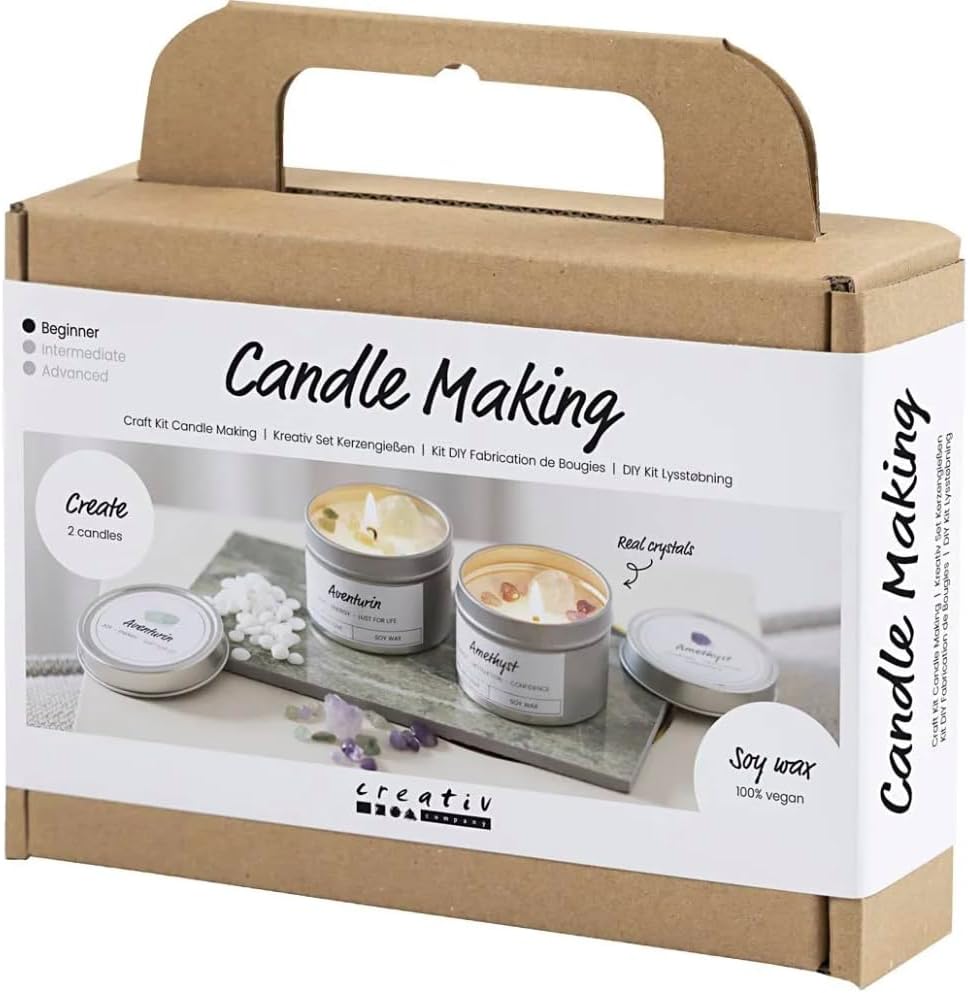 CREATIVE Mini Craft Kit Candle Making, Cream, Off White, Soy Candles, 1 Pack, Mulricolour