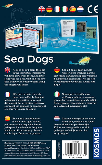 Kosmos 616779 Sea Dogs - Breed Prehistoric Crabs Yourself Dinosaurier Experiment Set for Children with multilingual Instructions (DE, EN, FR, IT, ES, NL), Multi-Coloured, 21 x 13 x 5.5 cm