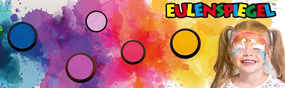 Eulenspiegel 204092 - motiefset leeuw, 4 kleuren, 1 kwast, 1 handleiding (mogelijk niet beschikbaar in het Nederlands), voor ca. 40 maskers, carnaval, themafeest