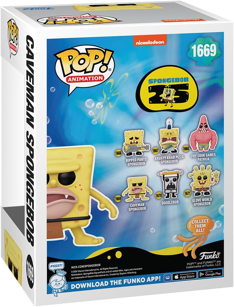 Funko Pop! TV: SBS 25th - Spongebob Squarepants - Caveman SB - Spongebob - Collectable Vinyl Figure - Gift Idea - Official Merchandise - Toys for Kids & Adults - TV Fans - Model Figure for Collectors