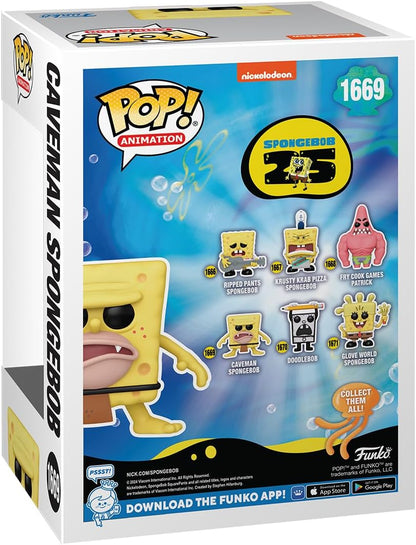 Funko Pop! TV: SBS 25th - Spongebob Squarepants - Caveman SB - Spongebob - Collectable Vinyl Figure - Gift Idea - Official Merchandise - Toys for Kids & Adults - TV Fans - Model Figure for Collectors