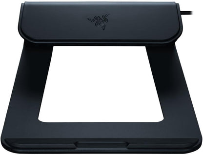 Razer Laptop Stand Chroma V2 - Laptop stand with RGB Chroma lighting (USB-C hub, Dual monitor output, Durable and ergonomic, Charging other devices via USB-C) Black