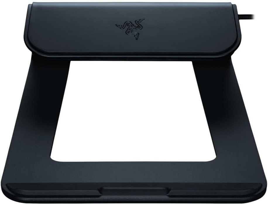 Razer Laptop Stand Chroma V2 - Laptop stand with RGB Chroma lighting (USB-C hub, Dual monitor output, Durable and ergonomic, Charging other devices via USB-C) Black