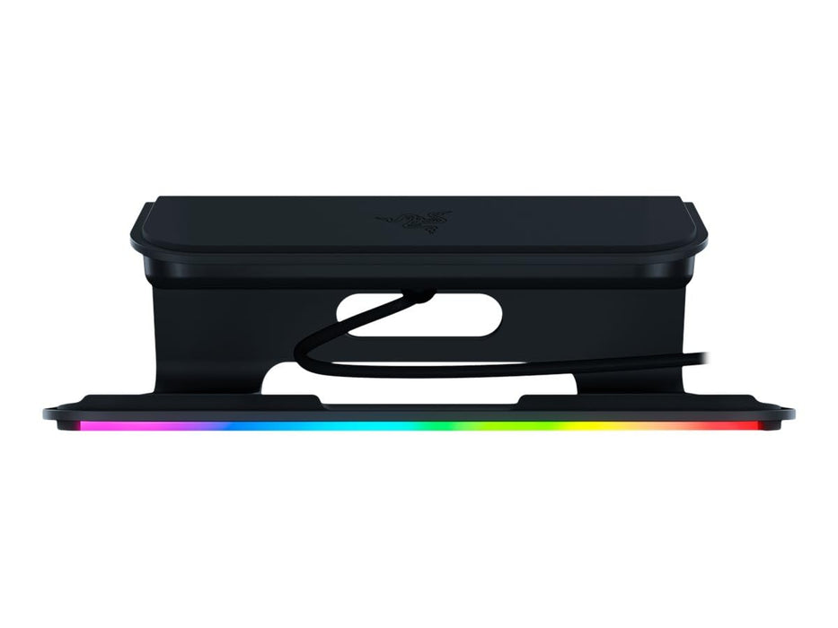 Razer Laptop Stand Chroma V2 - Laptop stand with RGB Chroma lighting (USB-C hub, Dual monitor output, Durable and ergonomic, Charging other devices via USB-C) Black
