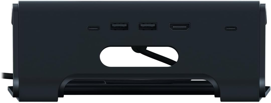 Razer Laptop Stand Chroma V2 - Laptop stand with RGB Chroma lighting (USB-C hub, Dual monitor output, Durable and ergonomic, Charging other devices via USB-C) Black