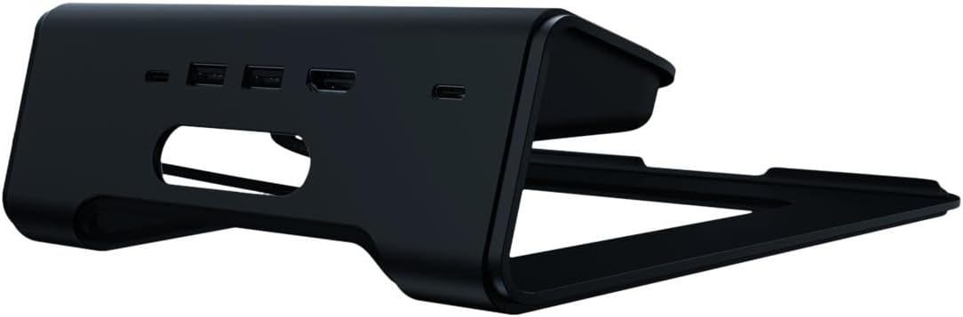 Razer Laptop Stand Chroma V2 - Laptop stand with RGB Chroma lighting (USB-C hub, Dual monitor output, Durable and ergonomic, Charging other devices via USB-C) Black