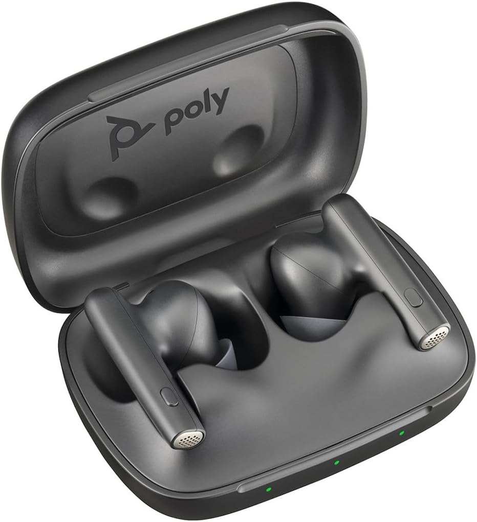 Poly Voyager Free 60 True Wireless Earbuds – Noise-Canceling Mics for Clear Calls – Active Noise Canceling (ANC) – Portable Charge Case–Works w/iPhone, Android, PC/Mac, Microsoft Teams Certified–Black