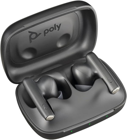 Poly Voyager Free 60 True Wireless Earbuds – Noise-Canceling Mics for Clear Calls – Active Noise Canceling (ANC) – Portable Charge Case–Works w/iPhone, Android, PC/Mac, Microsoft Teams Certified–Black