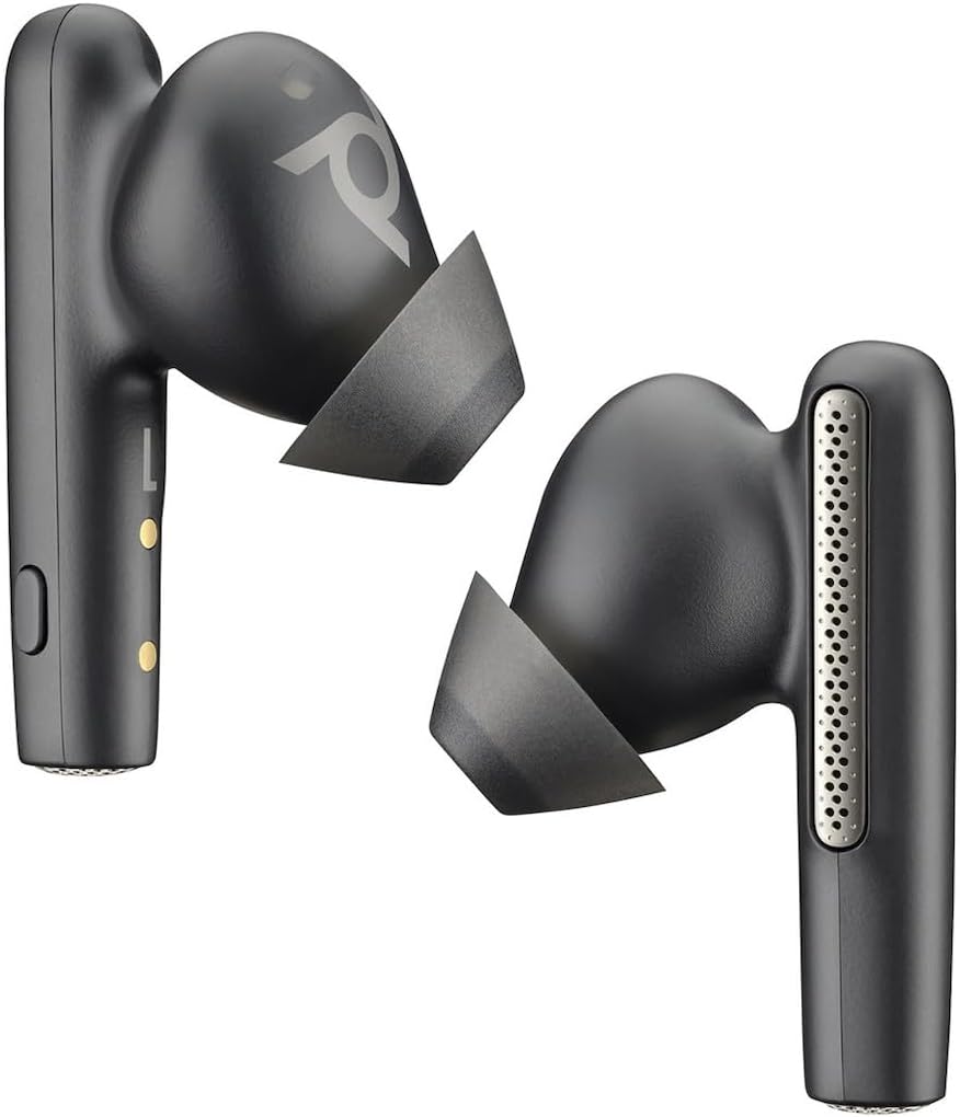 Poly Voyager Free 60 True Wireless Earbuds – Noise-Canceling Mics for Clear Calls – Active Noise Canceling (ANC) – Portable Charge Case–Works w/iPhone, Android, PC/Mac, Microsoft Teams Certified–Black