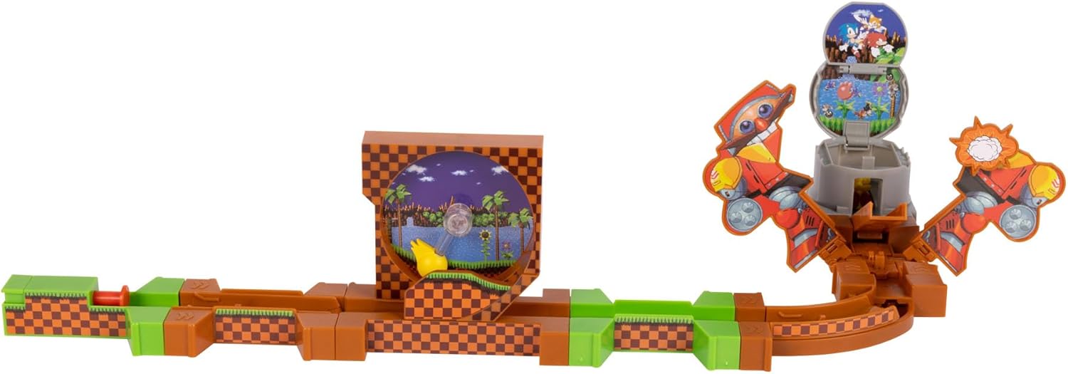 SONIC THE HEDGEHOG Go Go Racers Deluxe Playset with Diecast Super Sonic Figure, Combine with The Sonic Adventure Playset and Knuckles Adventure Playset