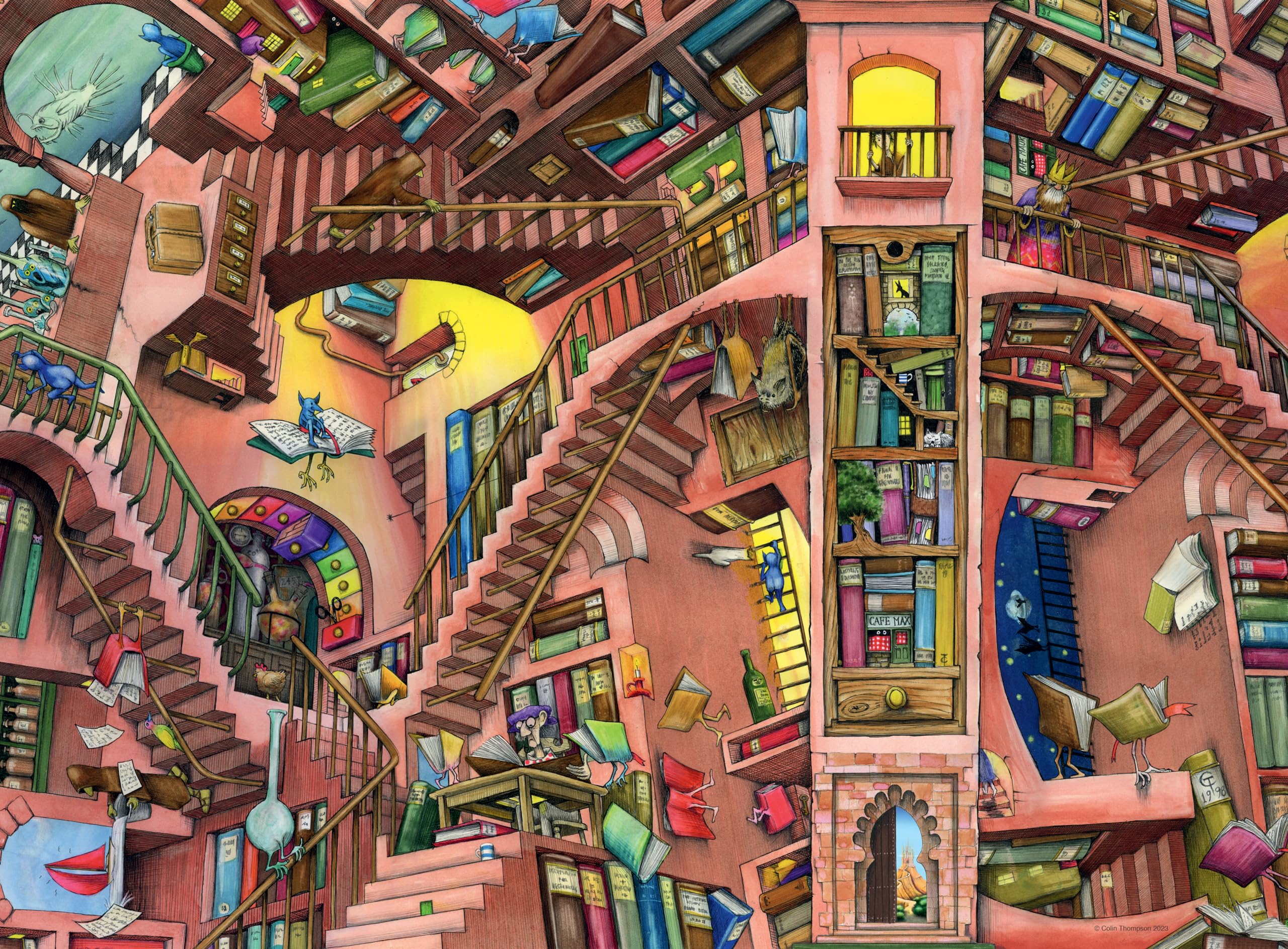 Ravensburger Puzzle 12000681 - Ludicrous Libray - 500 Teile Puzzle für Erwachsene und Kinder ab 12 Jahren,