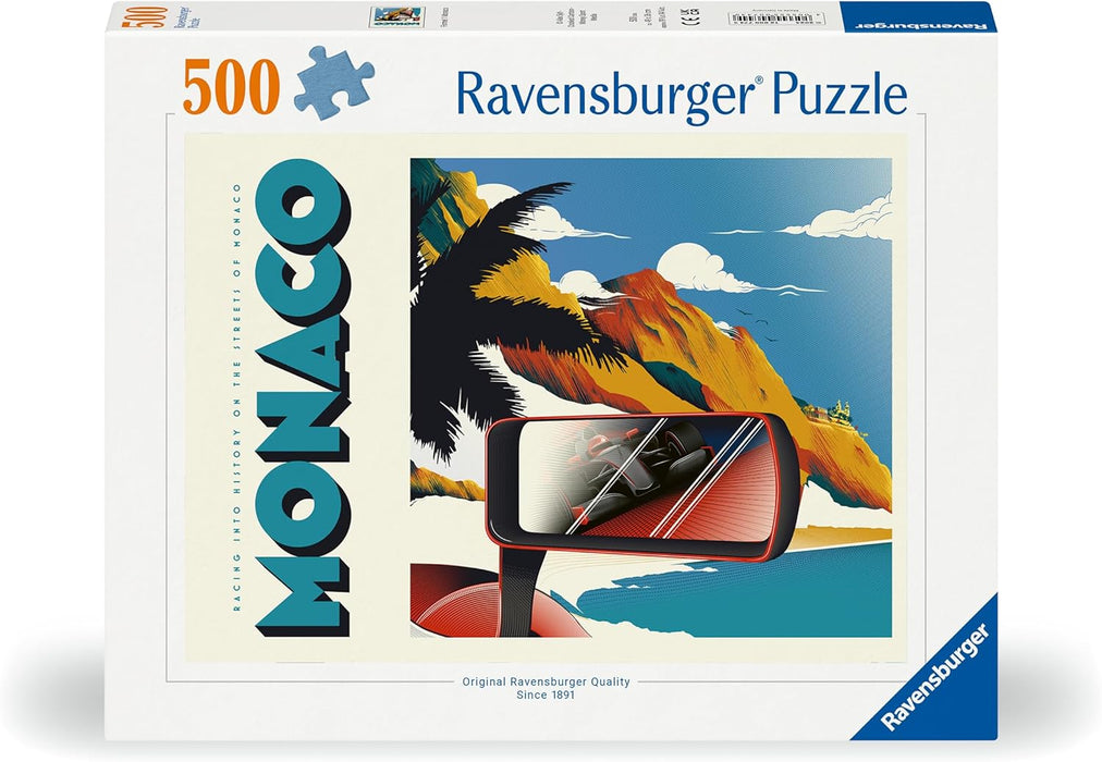 Ravensburger Puzzle 12000774 - Großer Preis von Monaco - 500 Teile Puzzle für Erwachsene und Kinder ab 12 Jahren, Retro-Puzzle, Viele Farben