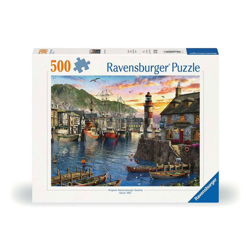 Ravensburger Puzzle 12000212 - Morgens am Hafen - 500 Teile Puzzle für Erwachsene und Kinder ab 12 Jahren,