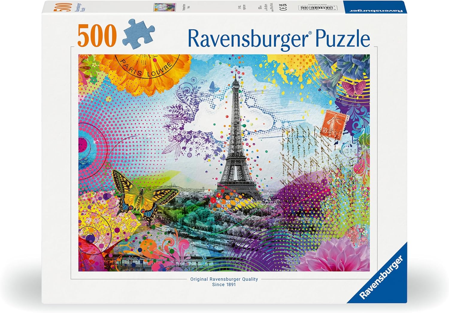 Ravensburger 12000772 - Postcard from Paris - 500 pieces jigsaw puzzle – Puzzle for adults and kids age 12 years up, Paris jigsaw
