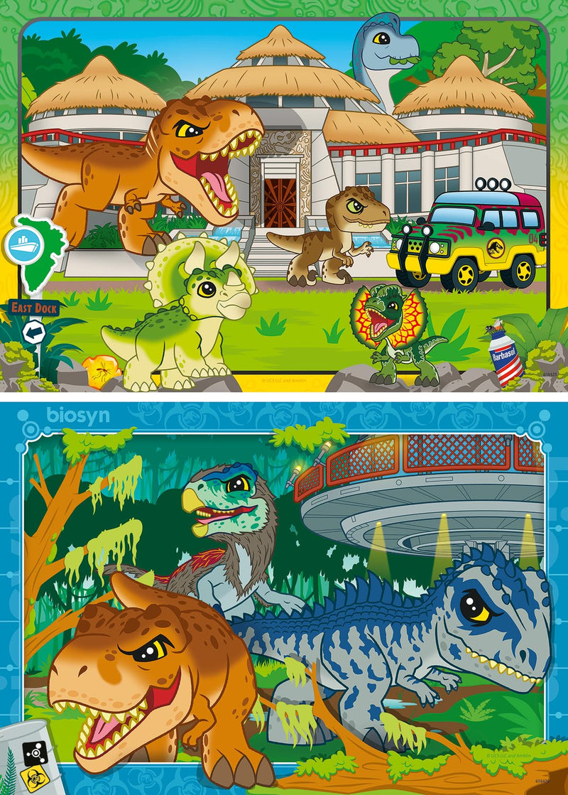 Ravensburger Kinderpuzzle 12001057 - Leben in der Wildnis - 2x24 Teile Jurassic World Explorers Puzzle für Kinder ab 4 Jahren