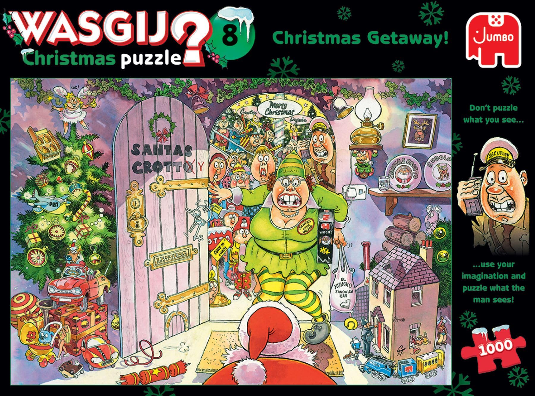 Jumbo Spiele 1119801828 Wasgij Christmas 8 Christmas Getaway - Puzzle (1000 piezas), diseño de Navidad