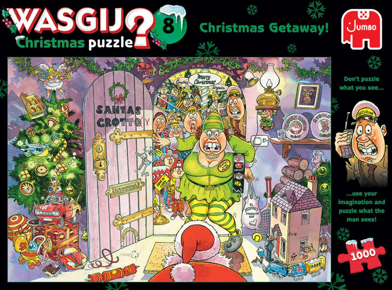 Jumbo Spiele 1119801828 Wasgij Christmas 8 Christmas Getaway - Puzzle (1000 piezas), diseño de Navidad