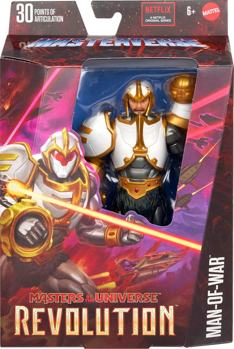 Masters of the Universe Masterverse Revolution Man-Of-War Action Figure, 30 Articulations, 7-inch MOTU Toy, HYC57