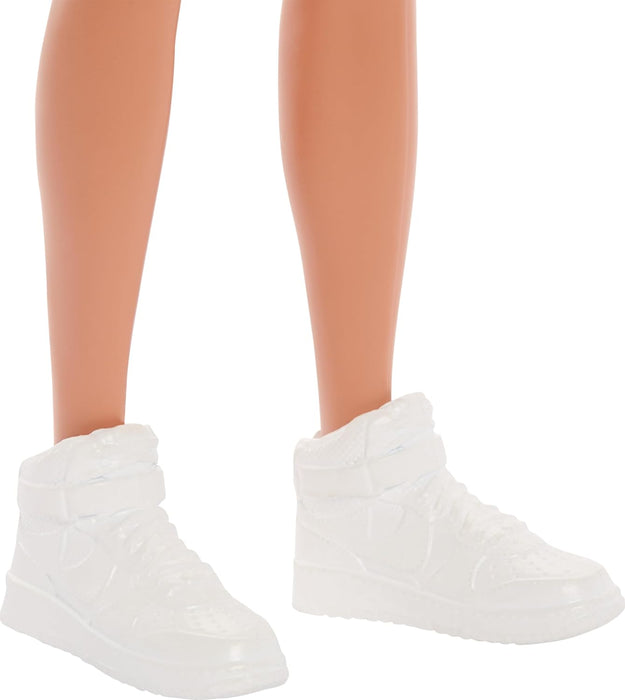 Barbie Fashionistas Ken Doll #227 with Outfit Inspired by the Totally Hair Look, Brunette with Short Beard & Slender Body Type, 65th Anniversary Collectible, HRH26