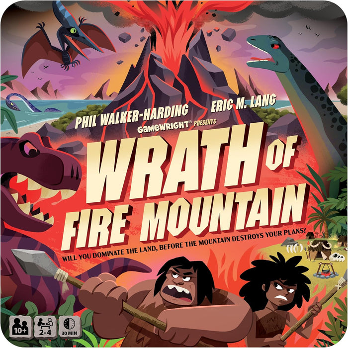 Gamewright - Wrath of Fire Mountain - Board Game - Will You Dominate The Land, Before The Mountain Destroys Your Plans? Age 10+, 2-4 Players