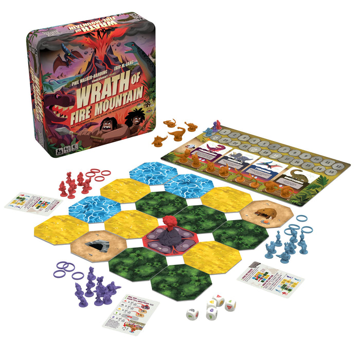 Gamewright - Wrath of Fire Mountain - Board Game - Will You Dominate The Land, Before The Mountain Destroys Your Plans? Age 10+, 2-4 Players