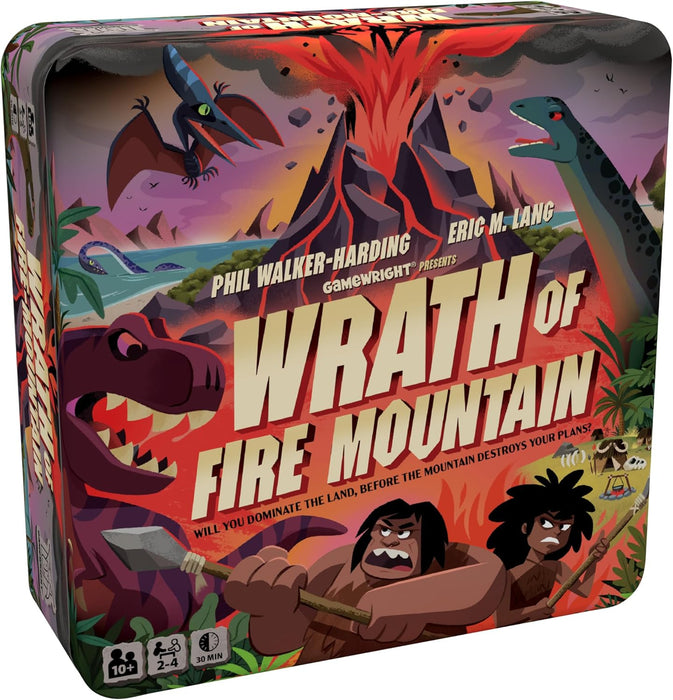 Gamewright - Wrath of Fire Mountain - Board Game - Will You Dominate The Land, Before The Mountain Destroys Your Plans? Age 10+, 2-4 Players
