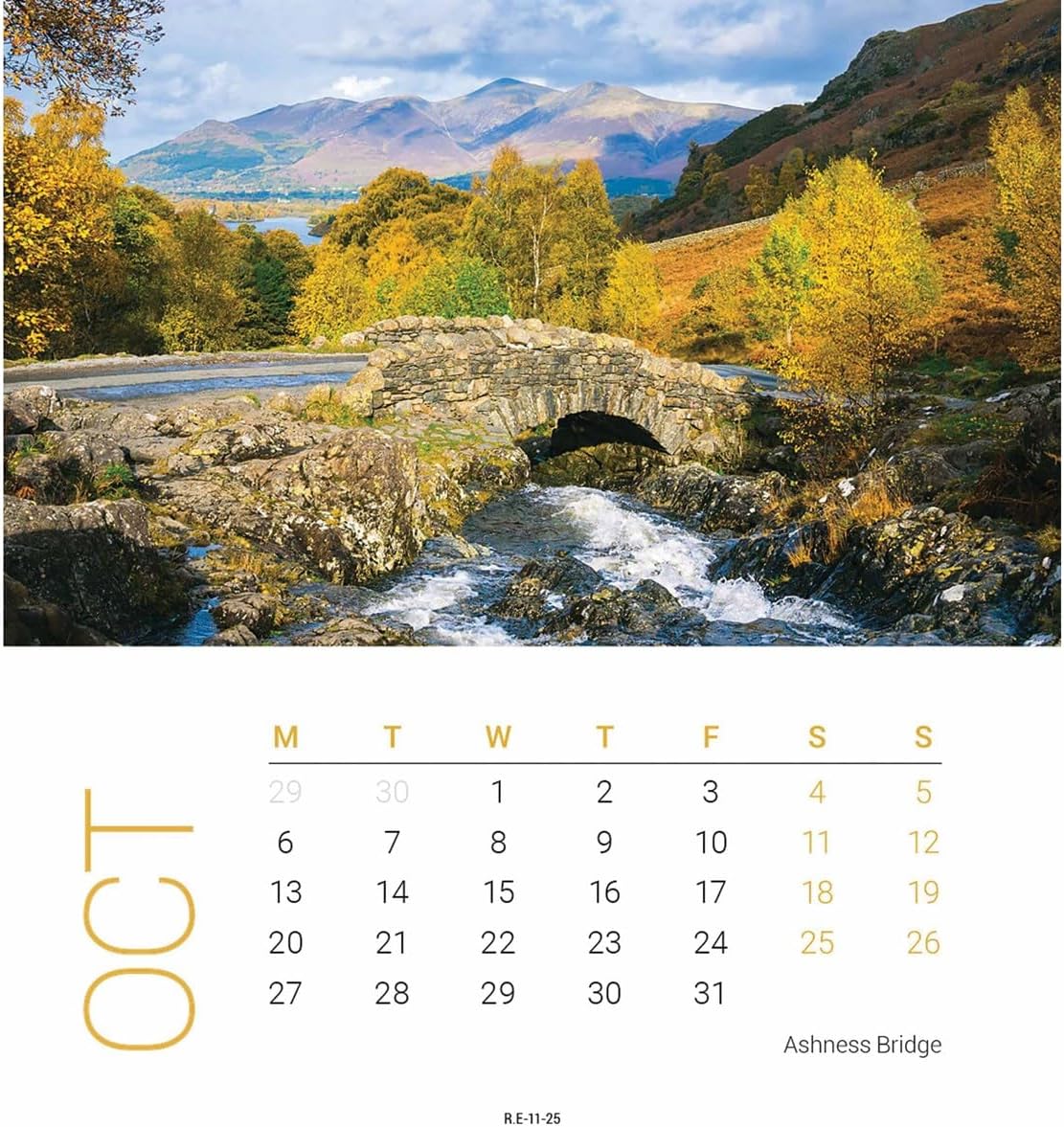 Lake District Mini Easel Calendar 2025