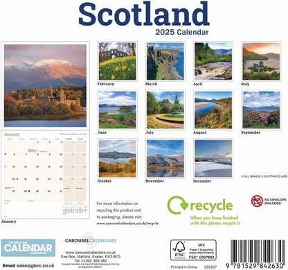 Scotland Mini Wall Calendar 2025 (PFP)
