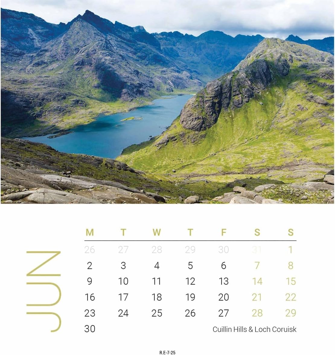 Scottish Lochs & Mountains Mini Easel Calendar 2025