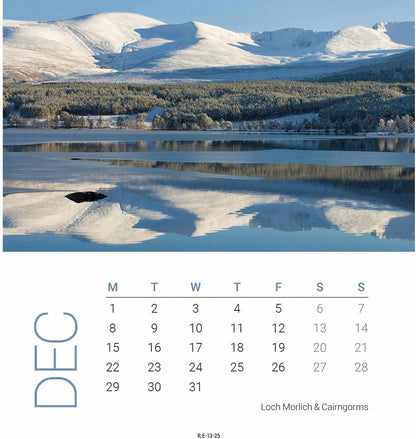 Scottish Lochs & Mountains Mini Easel Calendar 2025
