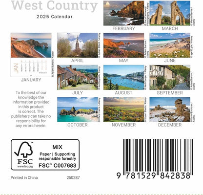 West Country Mini Easel Calendar 2025