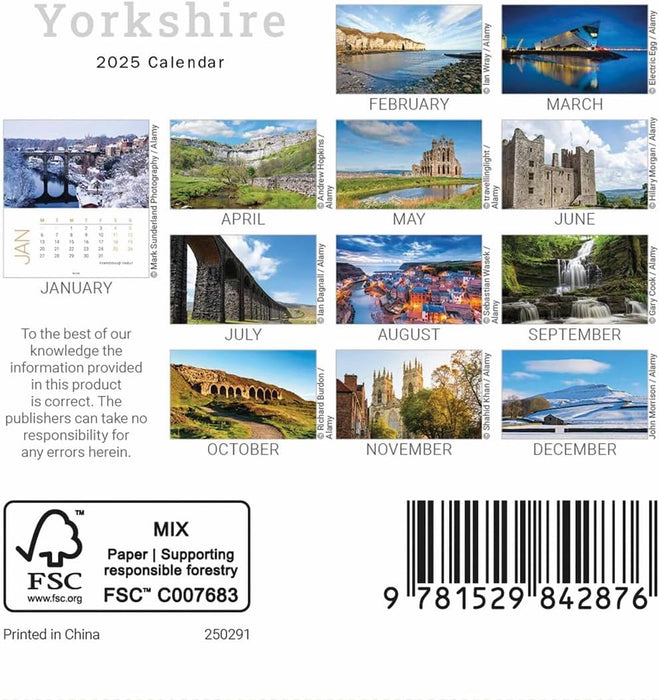 Yorkshire Mini Easel Calendar 2025