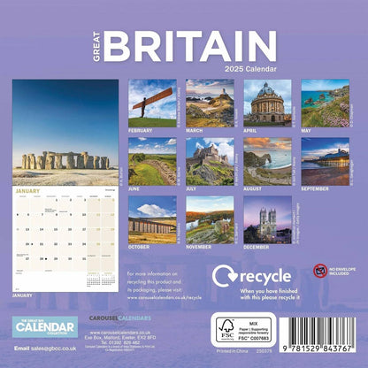 Britain Mini Wall Calendar 2025 (PFP)