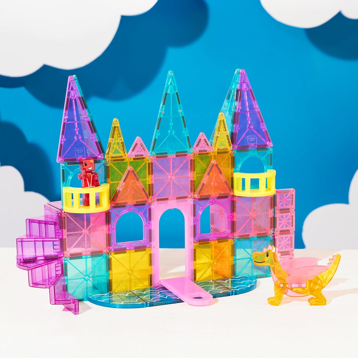 Magna-Tiles Castle DLX 48-Piece Magnetic Construction Set, The Original Magnetic Building Brand