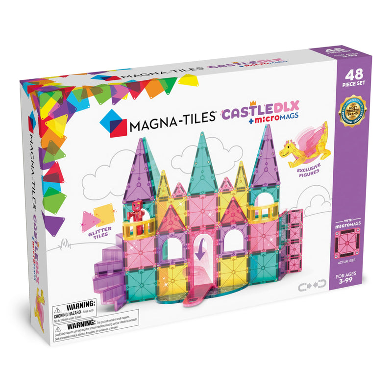 Magna-Tiles Castle DLX 48-Piece Magnetic Construction Set, The Original Magnetic Building Brand