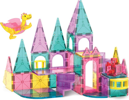 Magna-Tiles Castle DLX 48-Piece Magnetic Construction Set, The Original Magnetic Building Brand
