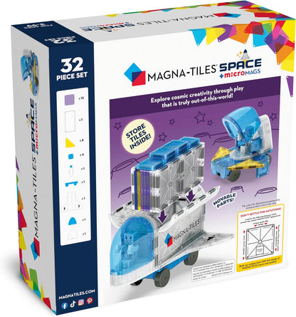 MAGNA-TILES Space 32-teiliges Magnetbauset - Die Originale Magnetbaumarke