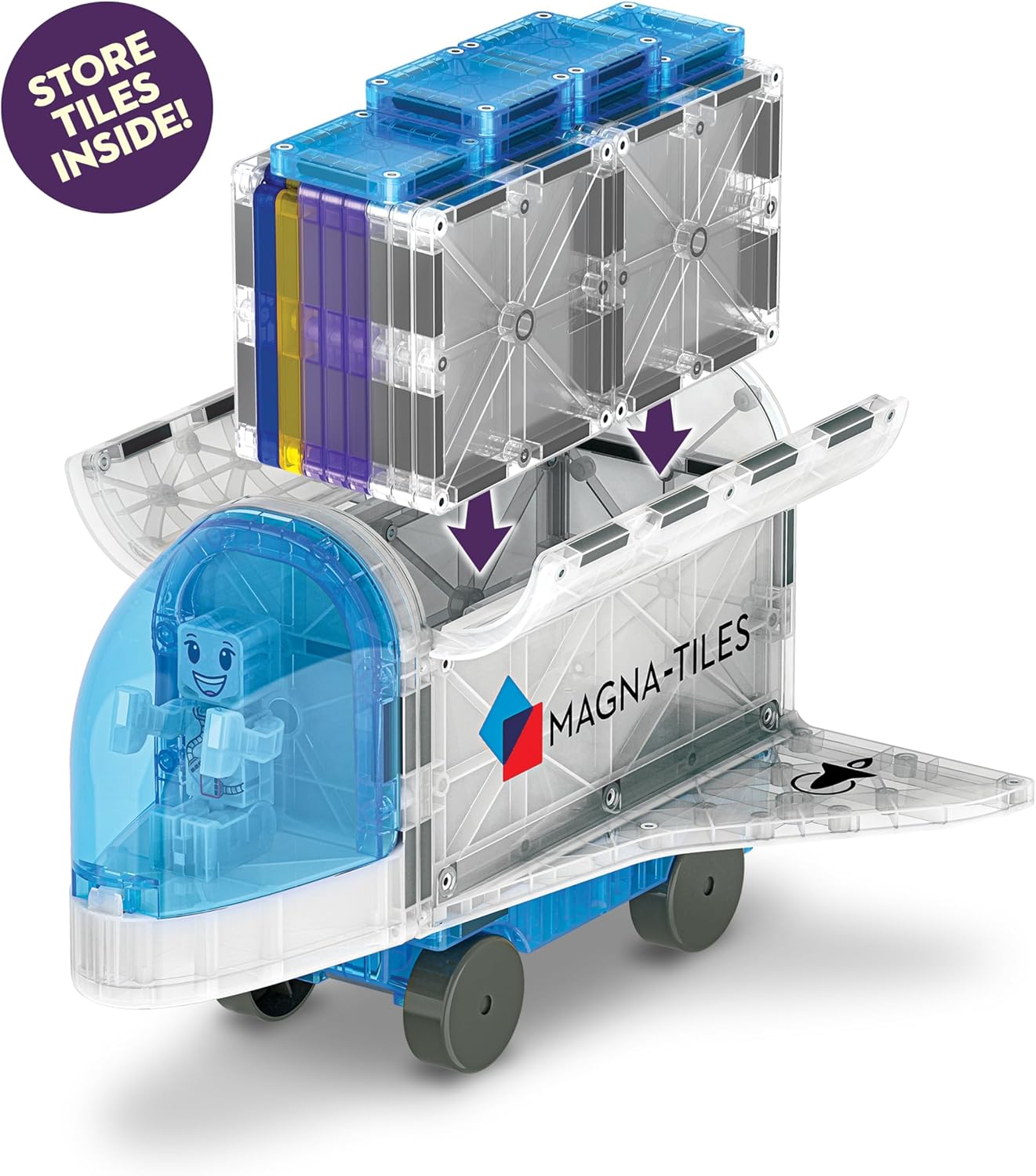 MAGNA-TILES Space 32-teiliges Magnetbauset - Die Originale Magnetbaumarke