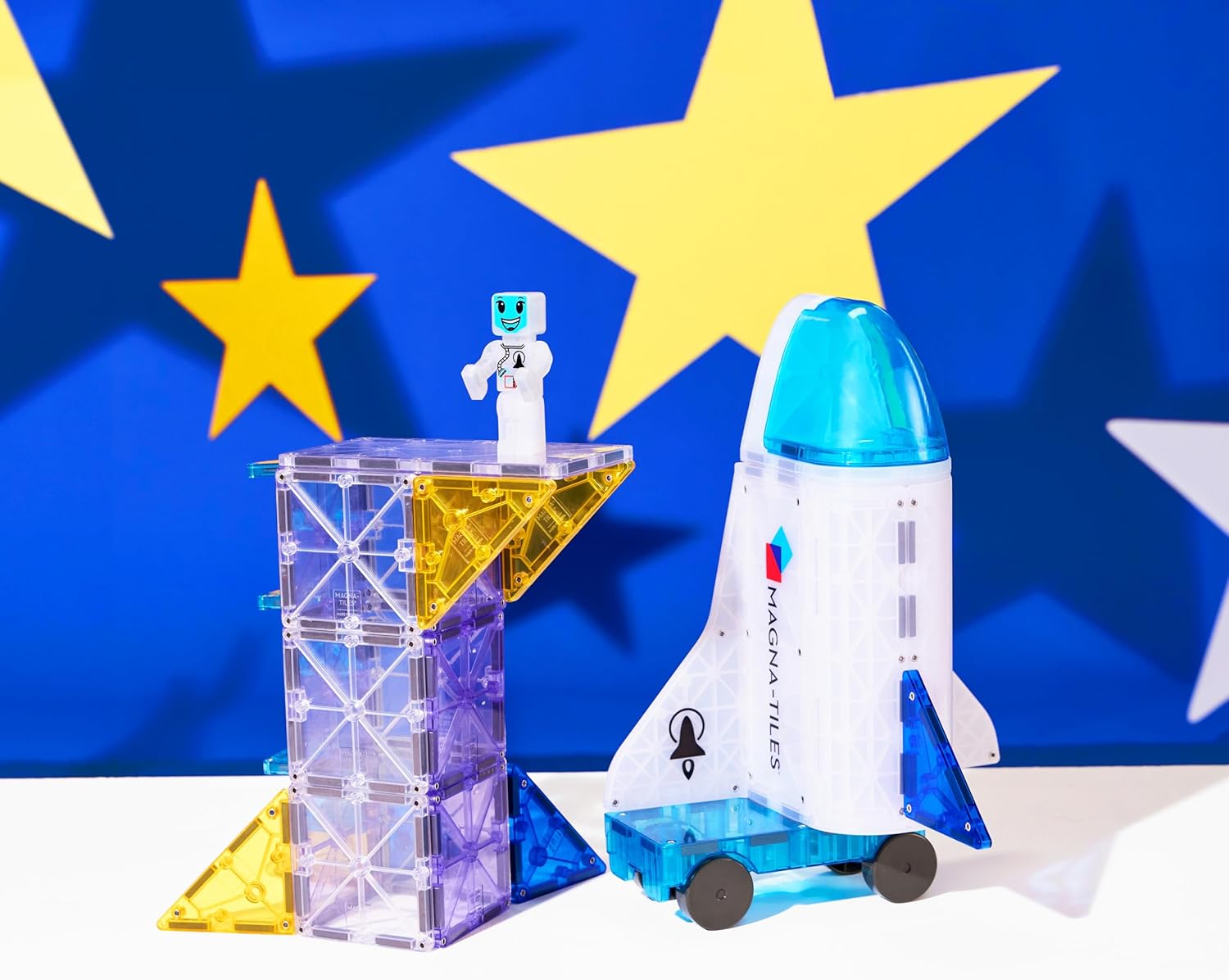 MAGNA-TILES Space 32-teiliges Magnetbauset - Die Originale Magnetbaumarke