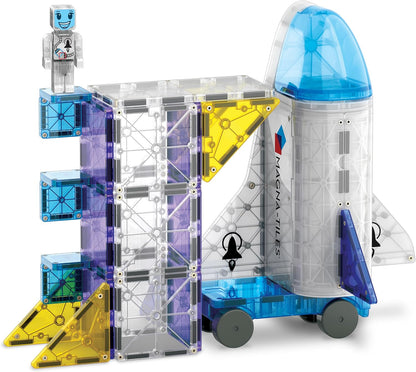 MAGNA-TILES Space 32-teiliges Magnetbauset - Die Originale Magnetbaumarke