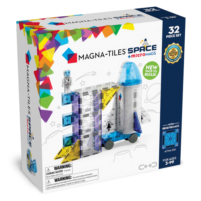 MAGNA-TILES Space 32-teiliges Magnetbauset - Die Originale Magnetbaumarke