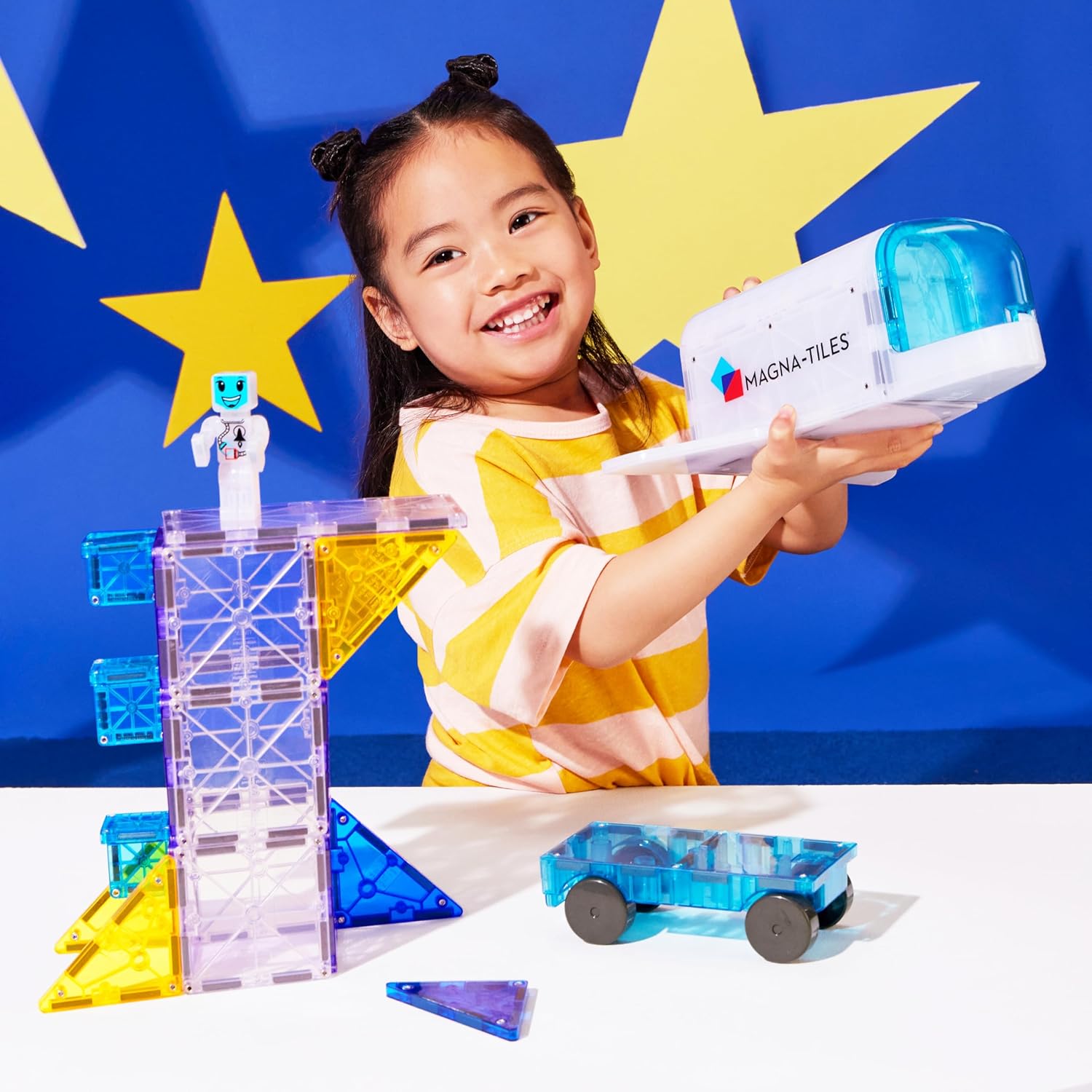 MAGNA-TILES Space 32-teiliges Magnetbauset - Die Originale Magnetbaumarke