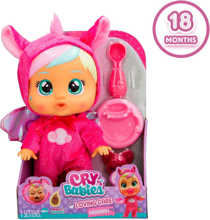 Cry Babies Loving Care Fantasy Hannah | Baby doll that cries Real tears with Pyjamas & 3 Accessories - Toy and Gift for Boys and Girls