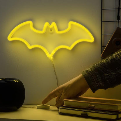 Batman LED Neon Light - Officially Licensed DC Comics, Iconic Logo Shaped Lamp, USB Powered, Boys Bedroom Accessories & Decor | Paladone