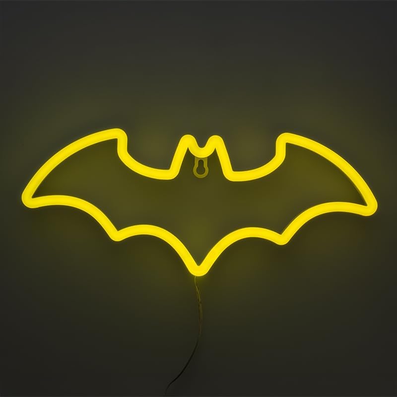 Batman LED Neon Light - Officially Licensed DC Comics, Iconic Logo Shaped Lamp, USB Powered, Boys Bedroom Accessories & Decor | Paladone