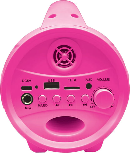 Lexibook, Barbie, Wireless light speaker with microphone, Stereo sound, Karaoke function, USB and SD card ports, Rechargeable battery, Handle to carry everywhere, Pink, BTP585BBZ