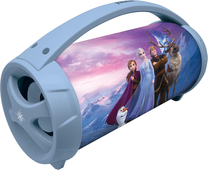 Lexibook, Frozen, Draadloze luidspreker met microfoon, Stereogeluid, Karaoke-functie, USB- en SD-kaartpoorten, Oplaadbare batterij, Blauw/Paars, BTP585FZZ