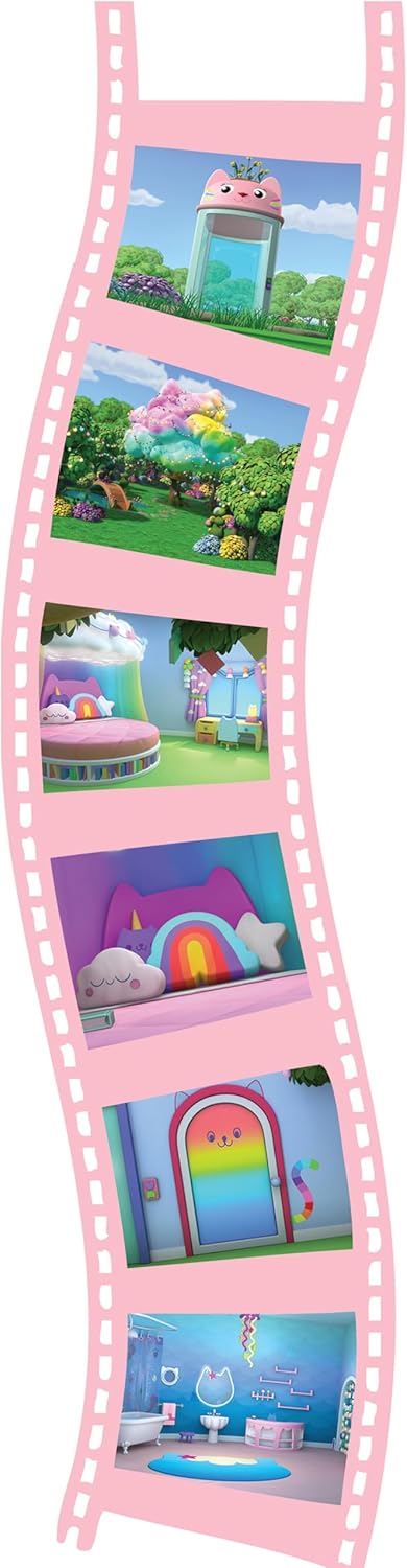 Lexibook LTC050GDH NBC Universal Gabby's Dollhouse, Pandy Paws, Cats, Stories projector and torch light, Projects 24 images TV series with 3 discs, Pink/blue, Rosa/Azul