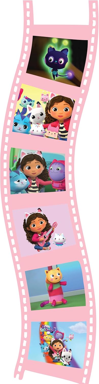 Lexibook LTC050GDH NBC Universal Gabby's Dollhouse, Pandy Paws, Cats, Stories projector and torch light, Projects 24 images TV series with 3 discs, Pink/blue, Rosa/Azul