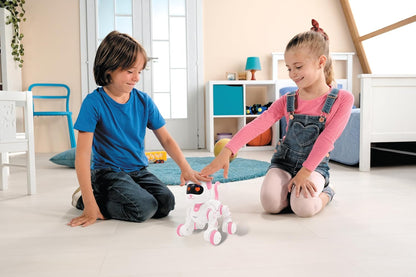 Lexibook, Power Kitty Jr., Remote control cat to train, Waddles like a real cat, Interactive eyes, STEM programmable, Rechargeable battery, Pink/white